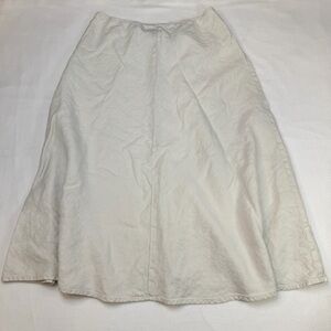 Eileen Fisher Womens Skirt 100% Irish Linen Midi Maxi Medium White Cottage Boho